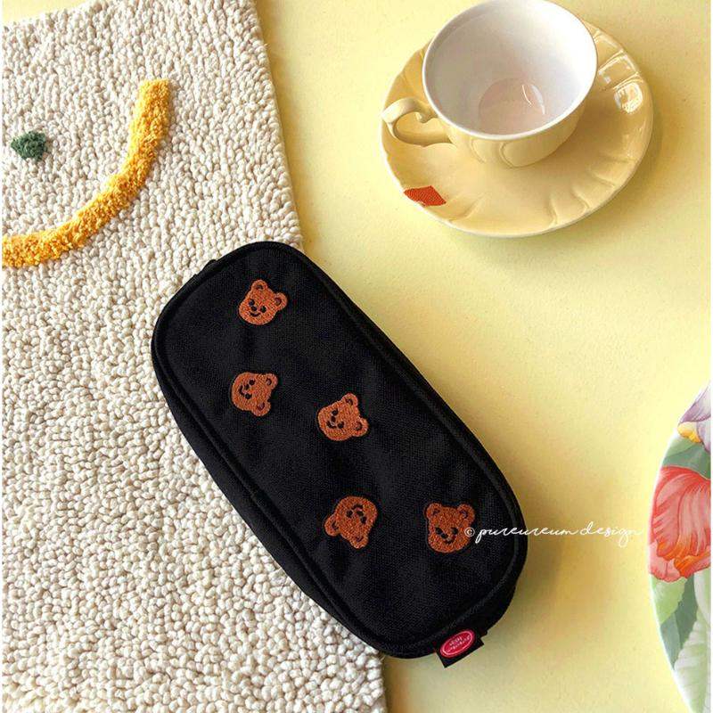 Pureureumdesign x 10x10 - Cupid Bear Embroidered Pencil Pouch - Pureureumdesign - Accesories - Harumio