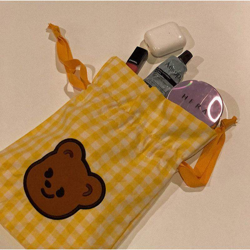 Pureureumdesign x 10x10 - Cupid Bear Embroidered String Pouch - Pureureumdesign - Accesories - Harumio