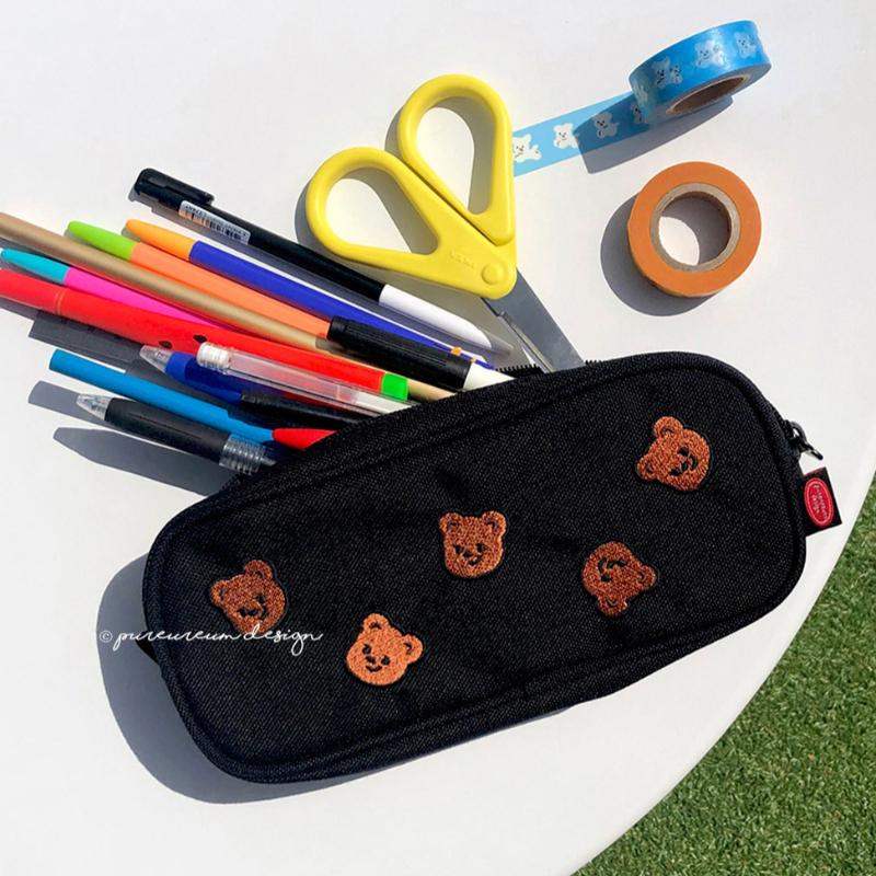 Pureureumdesign x 10x10 - Cupid Bear Embroidered Pencil Pouch - Pureureumdesign - Accesories - Harumio