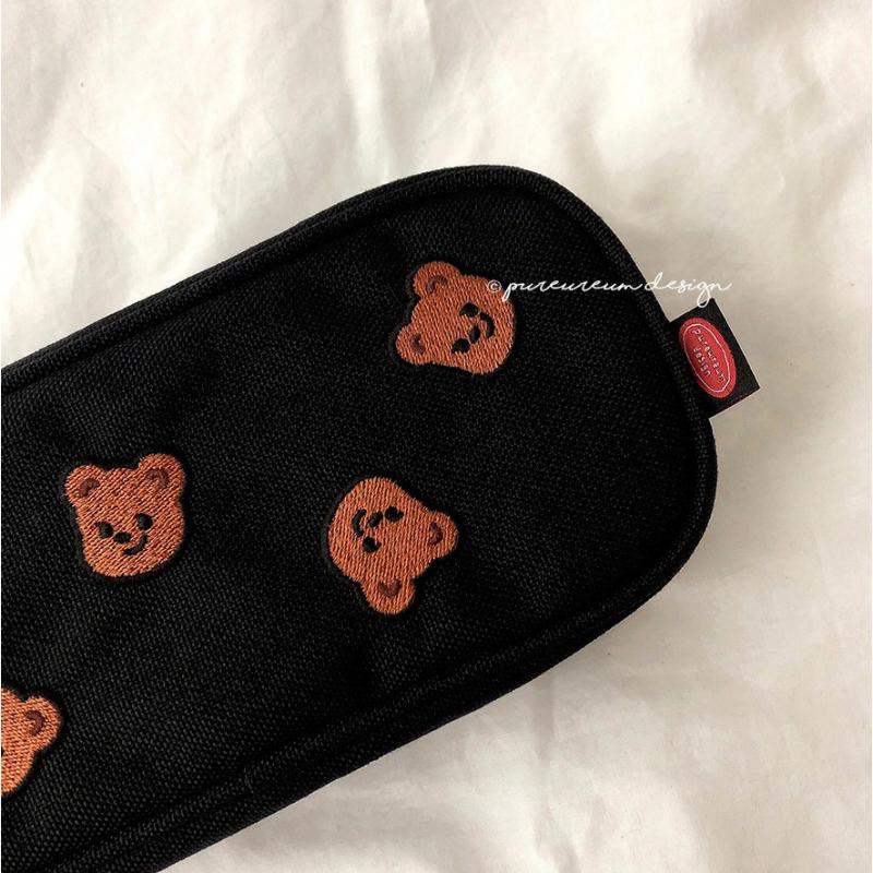 Pureureumdesign x 10x10 - Cupid Bear Embroidered Pencil Pouch - Pureureumdesign - Accesories - Harumio