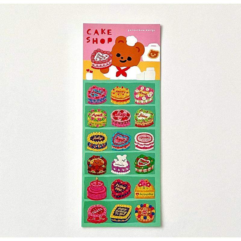 Pureureumdesign x 10x10 - Cupid Bear's Cake Shop Hologram Sticker - Pureureumdesign - Accesories - Harumio