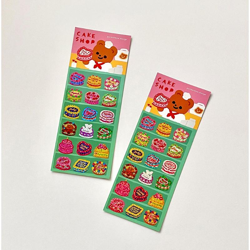Pureureumdesign x 10x10 - Cupid Bear's Cake Shop Hologram Sticker