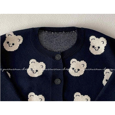 Pureureumdesign x 10x10 - Cupid Bear Pattern Knit Cardigan