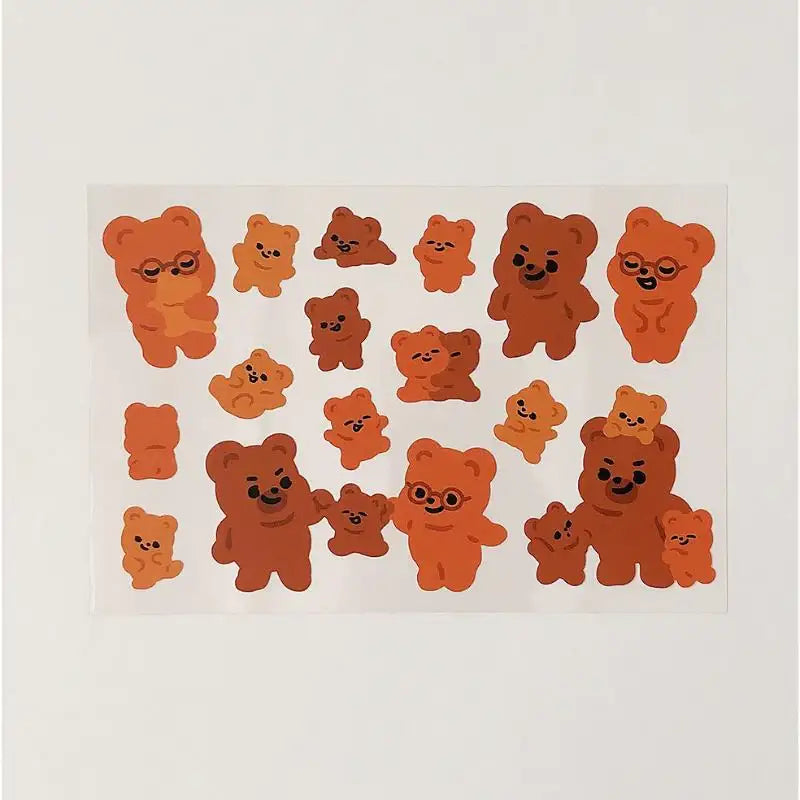 Pureureumdesign x 10x10 - Cupid Bear Family Remover Sticker - Pureureumdesign - Accesories - Harumio
