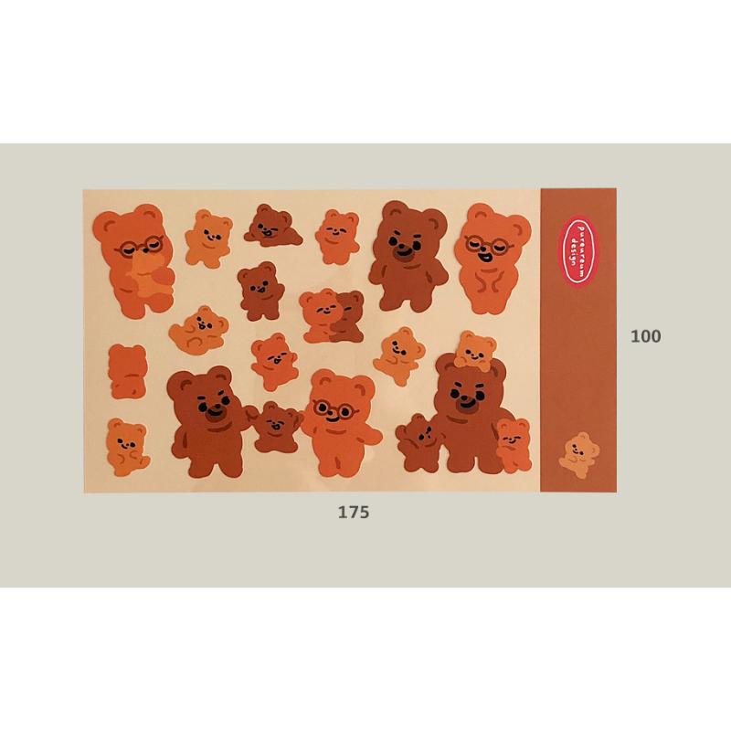 Pureureumdesign x 10x10 - Cupid Bear Family Remover Sticker
