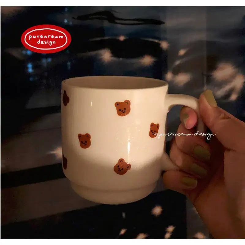 Pureureumdesign x 10x10 - Cupid Bear Pattern Mug - Pureureumdesign - Accesories - Harumio
