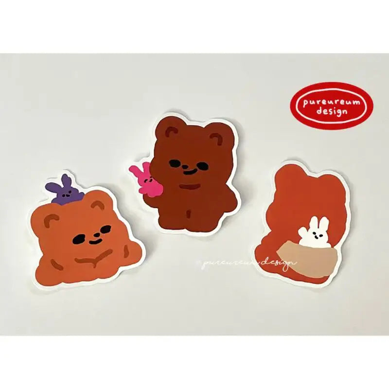 Pureureumdesign x 10x10 - Cupid Bear Attachment Removable Sculpture Sticker - Pureureumdesign - Accesories - Harumio