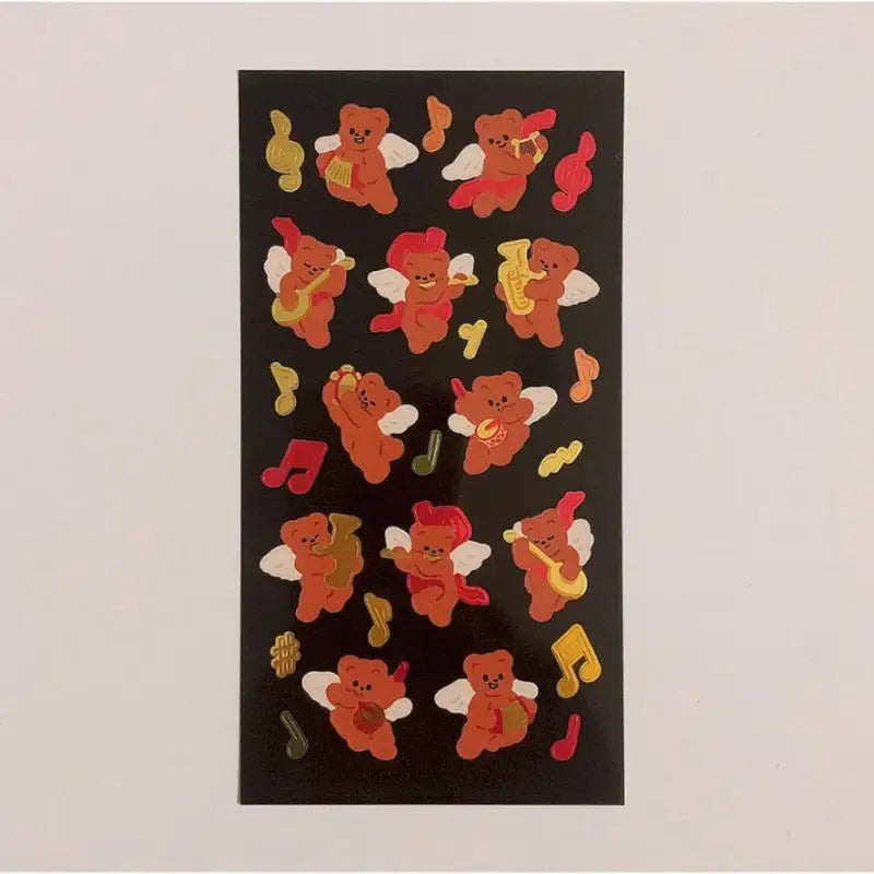 Pureureumdesign x 10x10 - Cupid Bear's Concert Gold Mine Sticker - Pureureumdesign - Accesories - Harumio