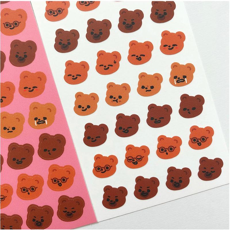 Pureureumdesign x 10x10 - Cupid Bear Family Expression Stickers
