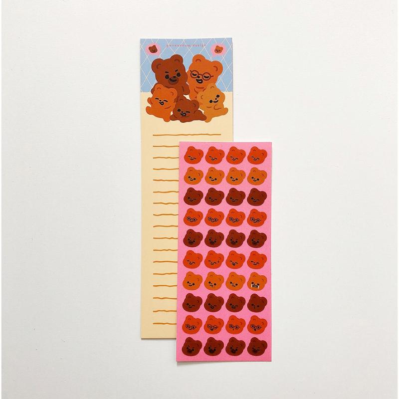 Pureureumdesign x 10x10 - Cupid Bear Family Expression Stickers