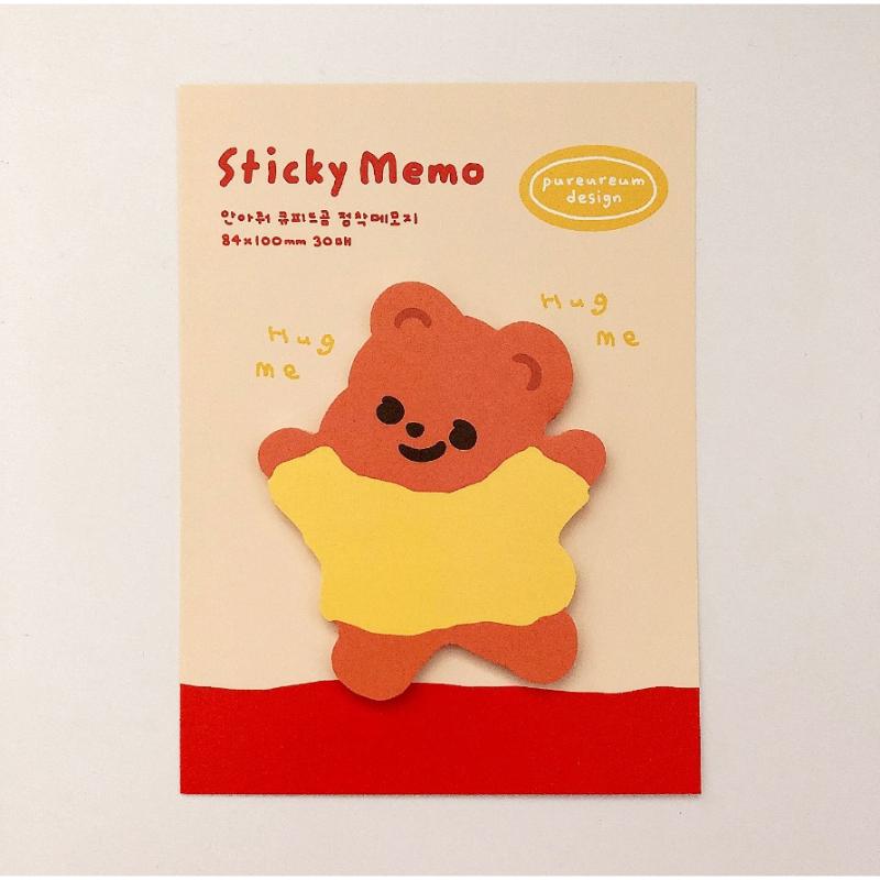 Pureureumdesign x 10x10 - Hug Me Cupid Bear Sticky Note