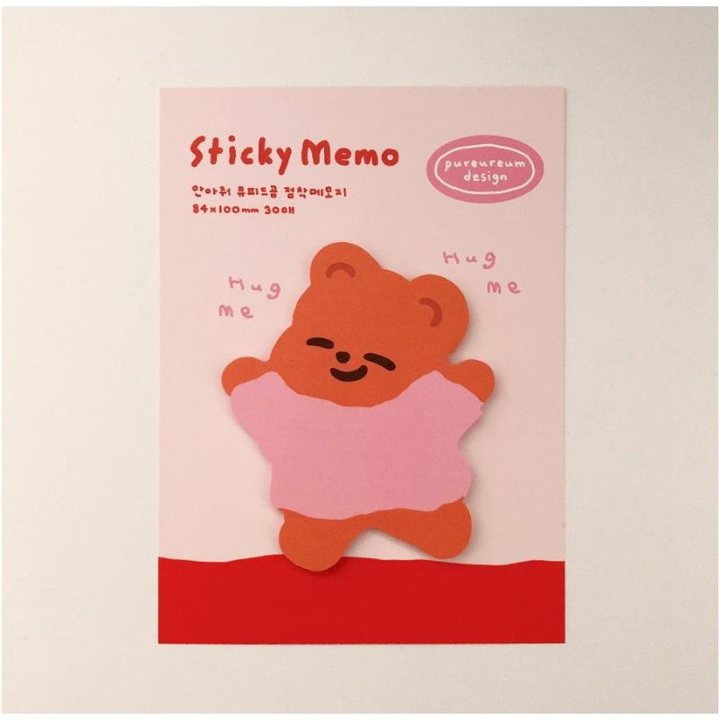 Pureureumdesign x 10x10 - Hug Me Cupid Bear Sticky Note