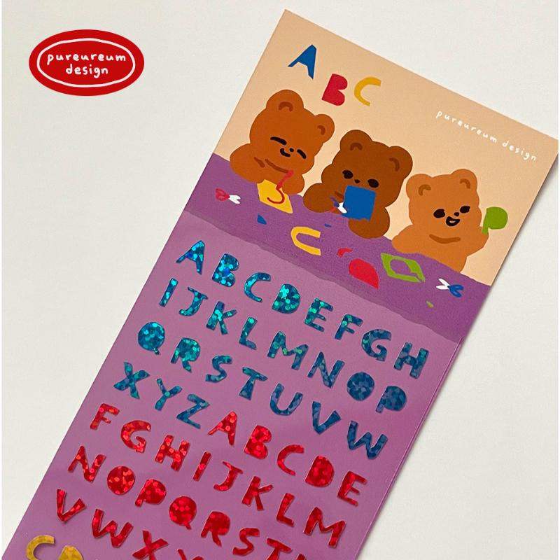 Pureureumdesign x 10x10 - Alphabet Hologram Stickers Made by Cupid Bear - Pureureumdesign - Accesories - Harumio