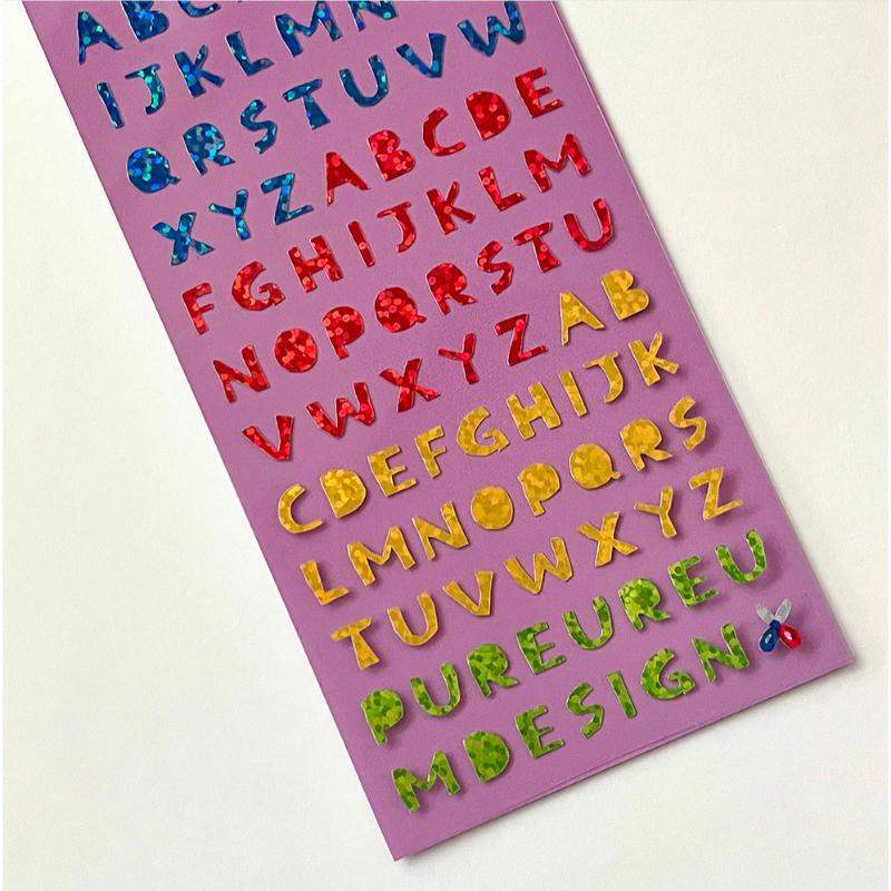 Pureureumdesign x 10x10 - Alphabet Hologram Stickers Made by Cupid Bear - Pureureumdesign - Accesories - Harumio
