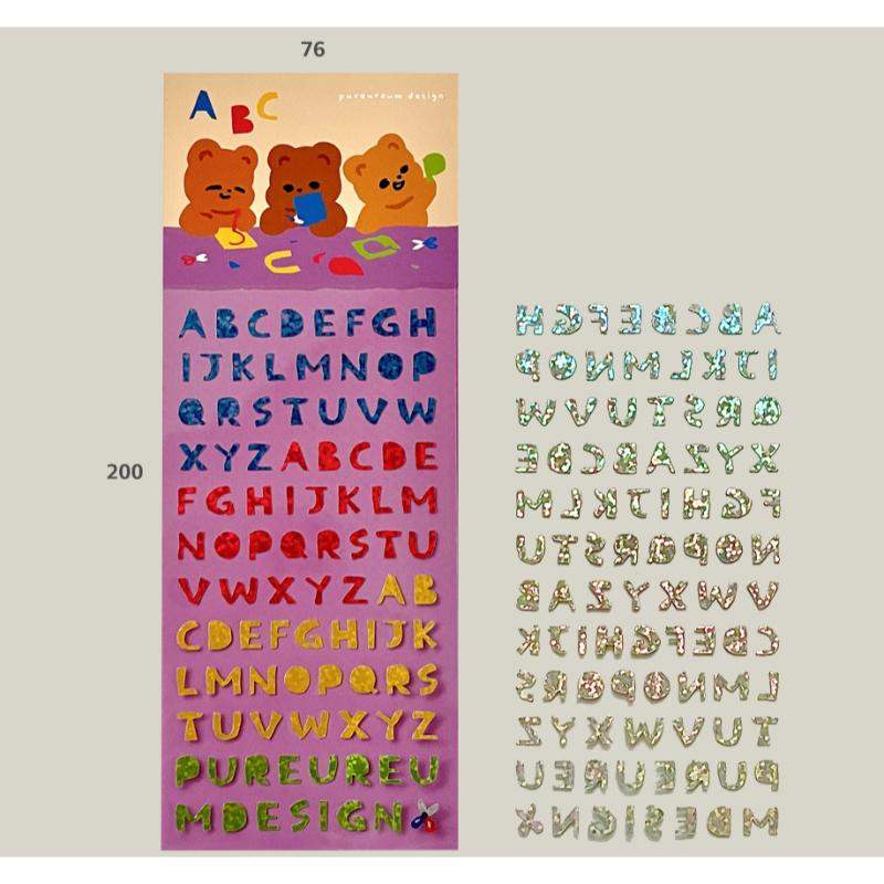 Pureureumdesign x 10x10 - Alphabet Hologram Stickers Made by Cupid Bear - Pureureumdesign - Accesories - Harumio
