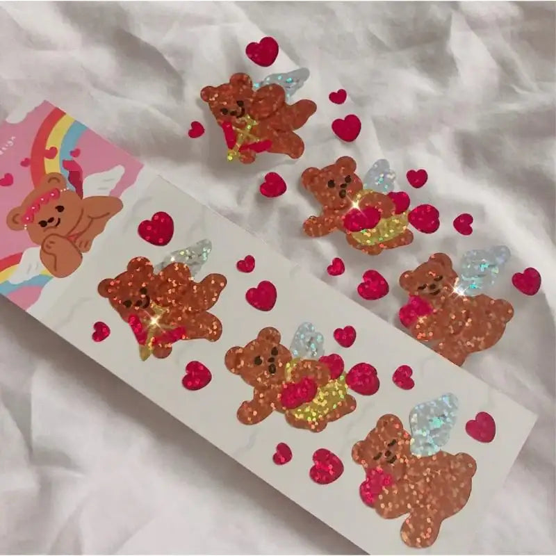 Pureureumdesign x 10x10 - Cupid Bear Mini King Hologram Seal Sticker - Pureureumdesign - Accesories - Harumio
