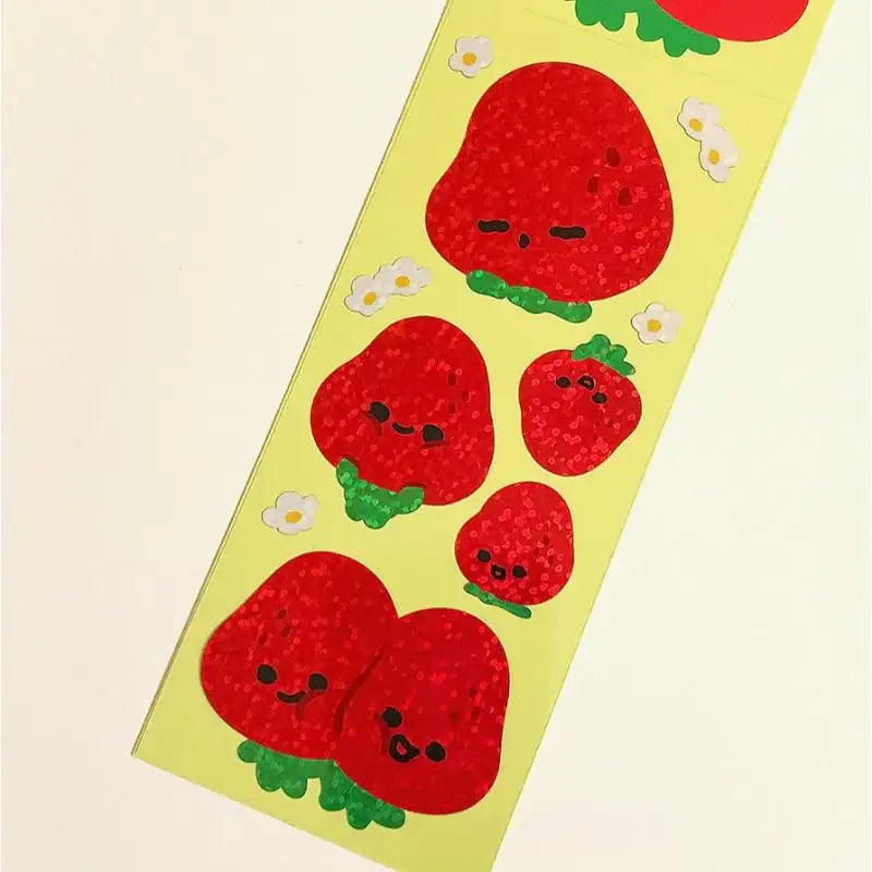 Pureureumdesign x 10x10 - Mini King Strawberries Hologram Sticker - Pureureumdesign - Accesories - Harumio