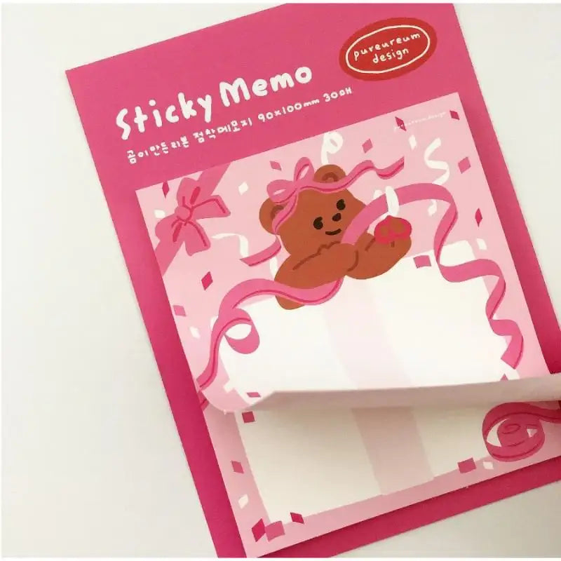 Pureureumdesign x 10x10 - Ribbon Sticky Note Made by Bear - Pureureumdesign - Accesories - Harumio