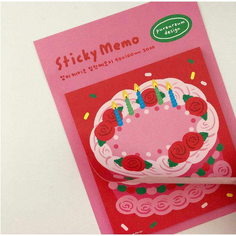 Pureureumdesign x 10x10 - Rose Cake Sticky Note - Pureureumdesign - Accesories - Harumio