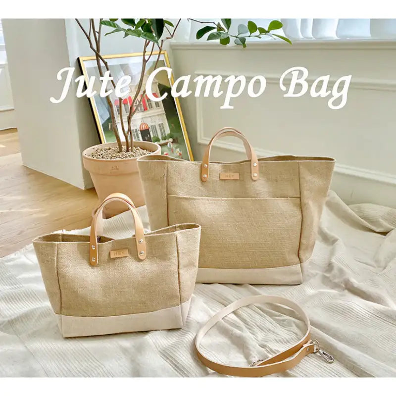 H.ey - Jute Campo Bag - H.ey - Accessories, Bag - Harumio