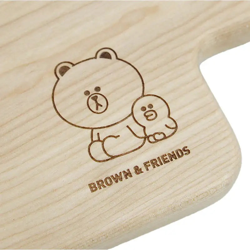 LINE FRIENDS - Brown & Sally Wood Handle Plate - Line Friends - Kitchenware - Harumio