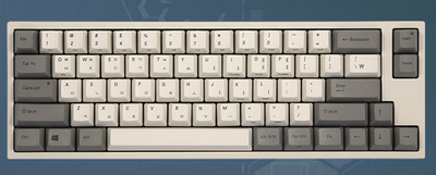 Leopold FC660C Grey / White Korean Dye-Sublimated PBT Keycap - Mechanical Keyboard - Harumio