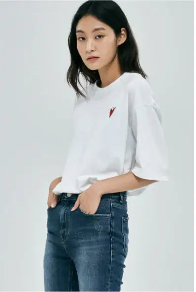 PLAC x MINO YOON - Heart Graphic T-Shirts - PLAC x MINO YOON - Clothing - Harumio