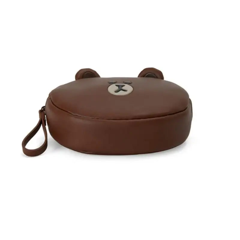 Line Friends - Brown Leather-like Mini Pouch - Line Friends - Pouches - Harumio