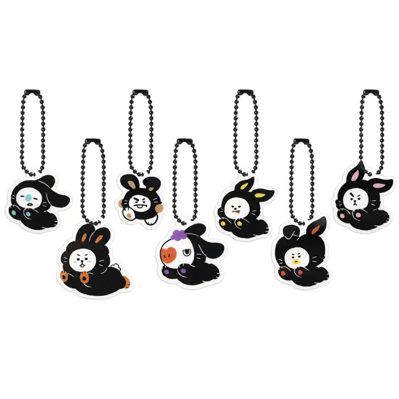 Monopoly x BT21 - Acrylic Simple Keyring - Black Rabbit - Monopoly - Accessories - Harumio