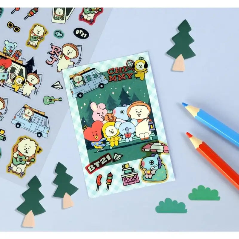 Monopoly x BT21 - Clear Sticker - In The Forest - Monopoly - Accessories - Harumio