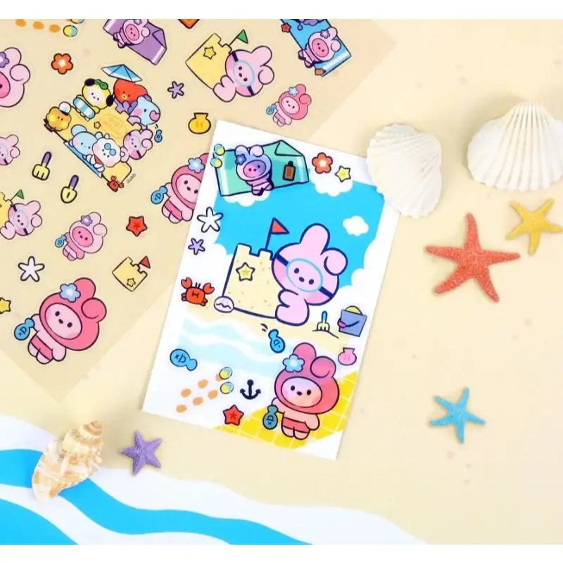Monopoly x BT21 - Clear Sticker - Summer Sky - Monopoly - Accessories - Harumio