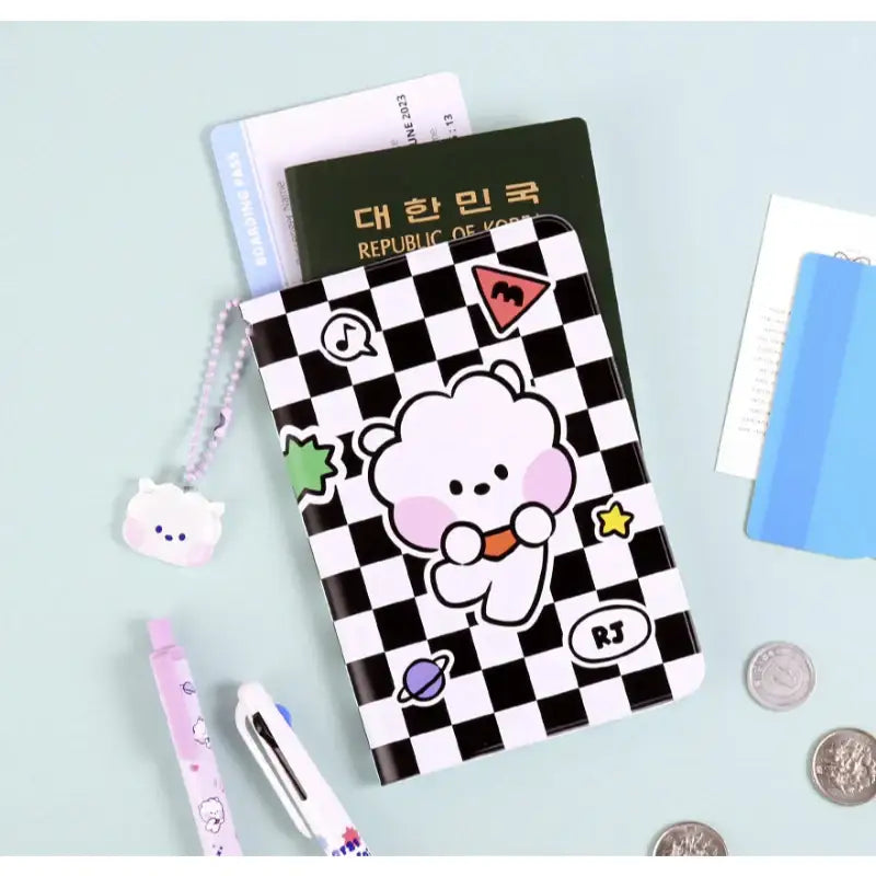 Monopoly x BT21 - Minini Passport Cover - Checkered - Monopoly - Accessories - Harumio