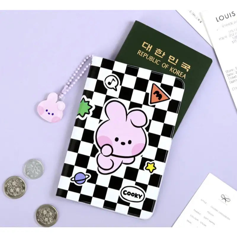 Monopoly x BT21 - Minini Passport Cover - Checkered - Monopoly - Accessories - Harumio