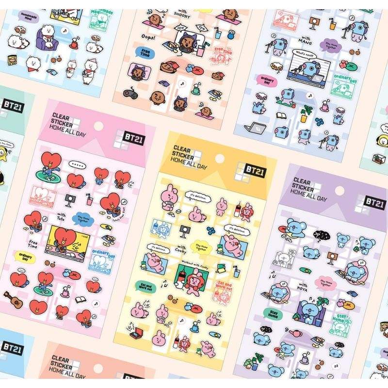 Monopoly x BT21 - Clear Sticker - Home All Day - Monopoly - Accessories - Harumio