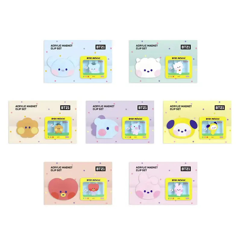 Monopoly x BT21 - Minini Acrylic Magnet Clip Set - Monopoly - Accessories - Harumio