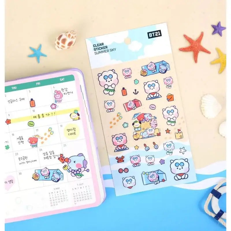 Monopoly x BT21 - Clear Sticker - Summer Sky - Monopoly - Accessories - Harumio