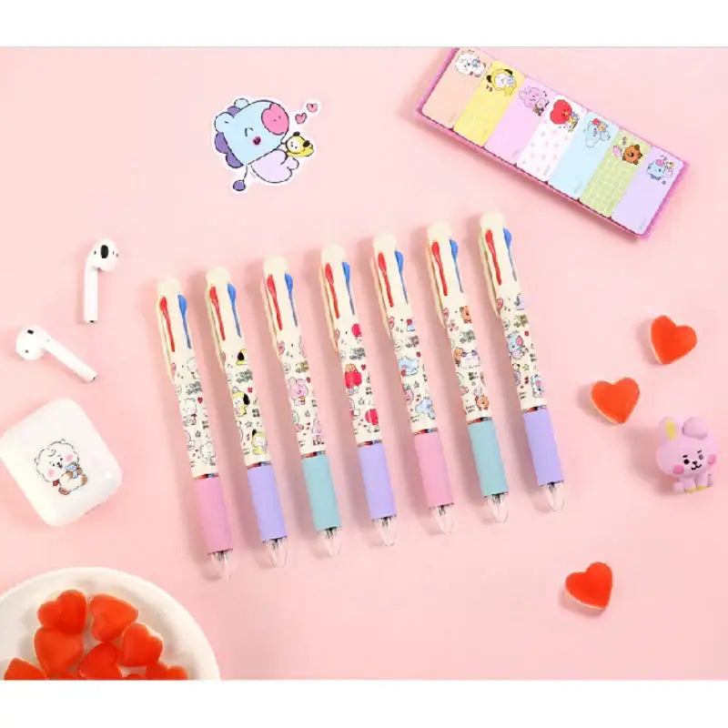 Monopoly X BT21 - 4-color ballpoint pen - Little Buddy 7-piece set - BT21 - Accesories - Harumio
