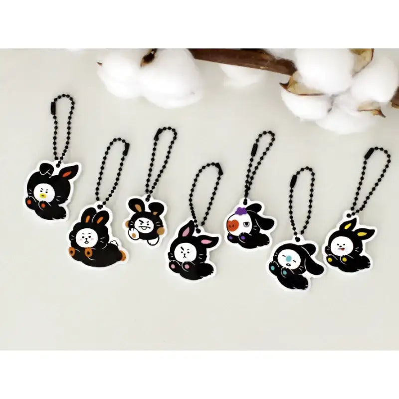 Monopoly x BT21 - Acrylic Simple Keyring - Black Rabbit - Monopoly - Accessories - Harumio