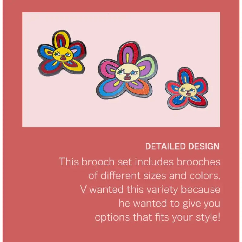 BTS - Artist-made Collection - V Brooch Set - Flower Buddies - BTS - Accesories - Harumio