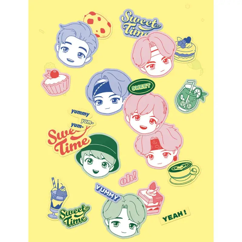 BTS - TinyTan - Sweet Time Big Sticker Pack - BTS - Accesories - Harumio