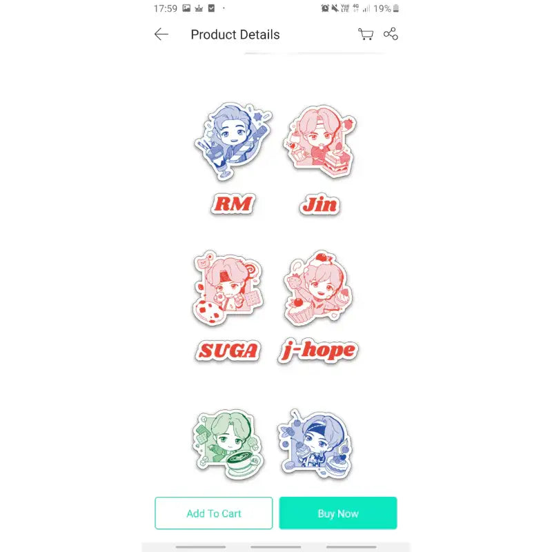 BTS - TinyTan - Sweet Time Removable Sticker - BTS - Accesories - Harumio