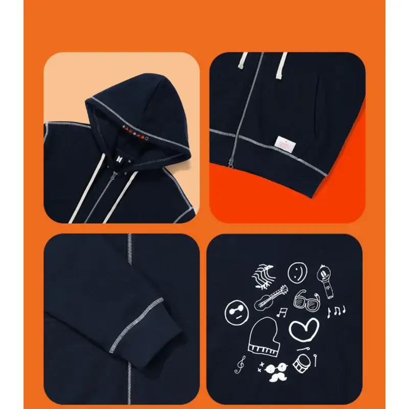 BTS - Permission To Dance - Zip-up Hoodie - BTS - Clothing - Harumio