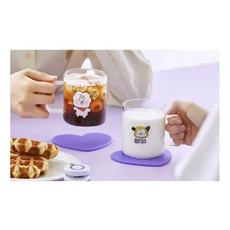 BT21 - Baby Glass Mug And Coaster Set - BT21 - Home & Living - Harumio