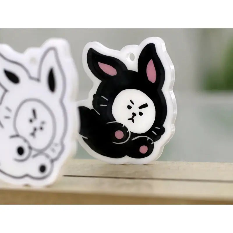 Monopoly x BT21 - Acrylic Simple Keyring - Black Rabbit - Monopoly - Accessories - Harumio