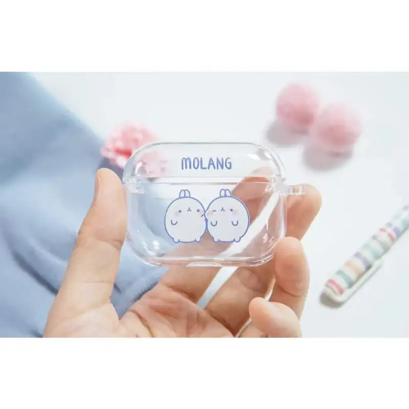 Molang - Transparent AirPods Pro Case - Simple Blue