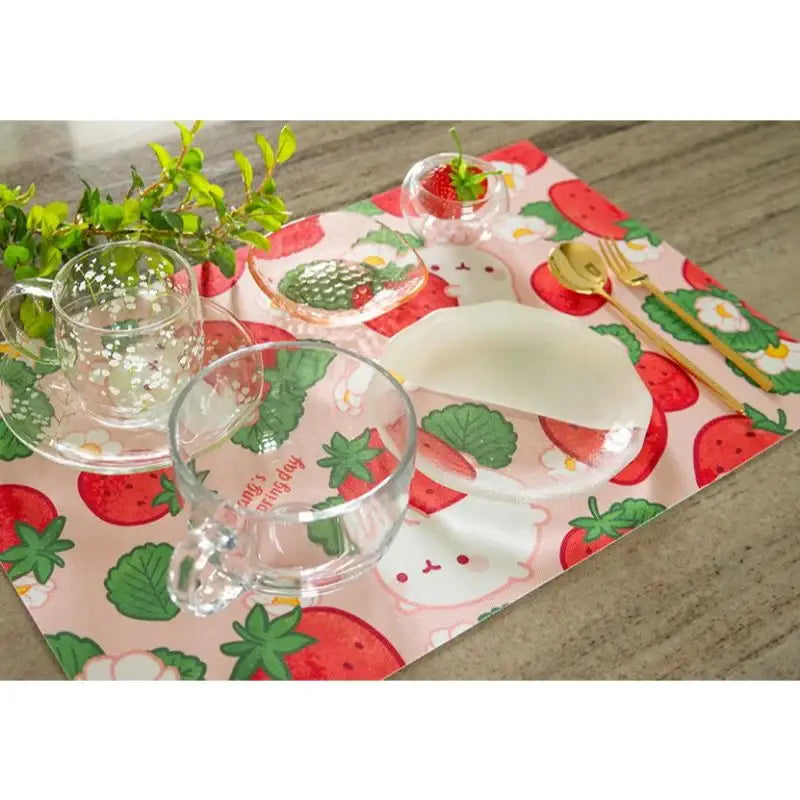 Molang - Strawberry Table Mat - Molang - Accessories - Harumio