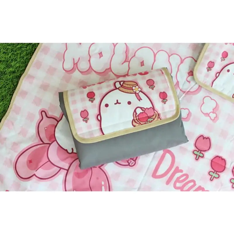 Molang - Pink Check Mat - Molang - Accessories - Harumio