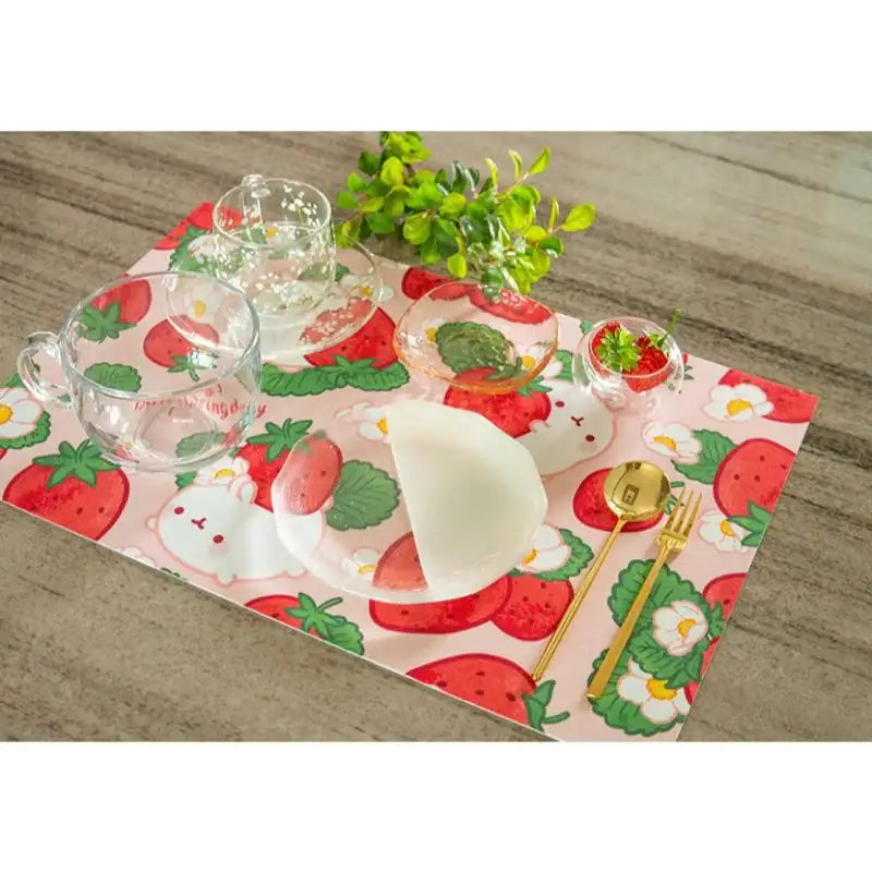 Molang - Strawberry Table Mat - Molang - Accessories - Harumio