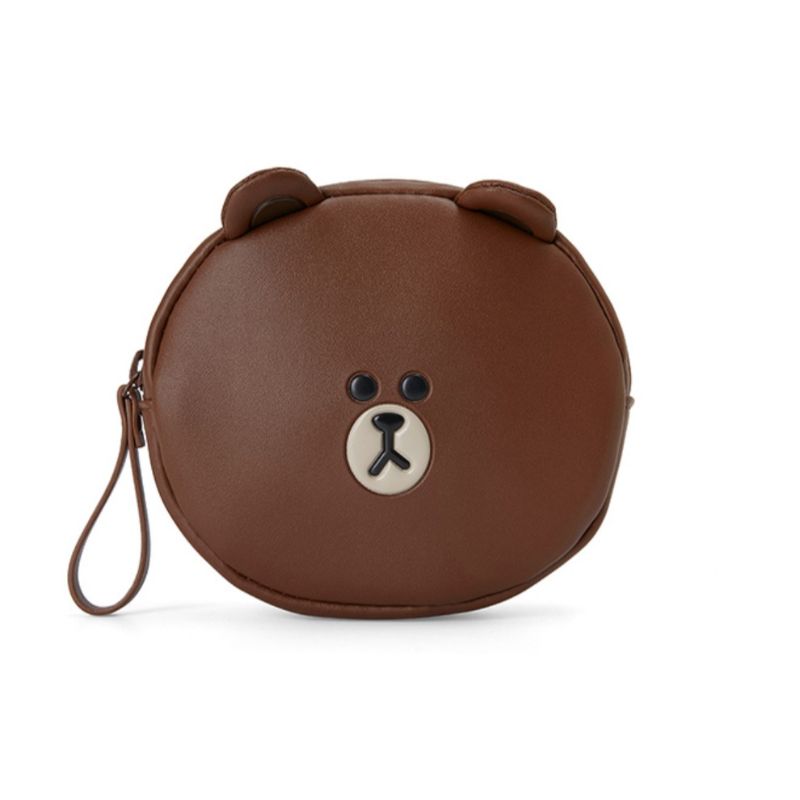 Line Friends - Brown Leather-like Mini Pouch
