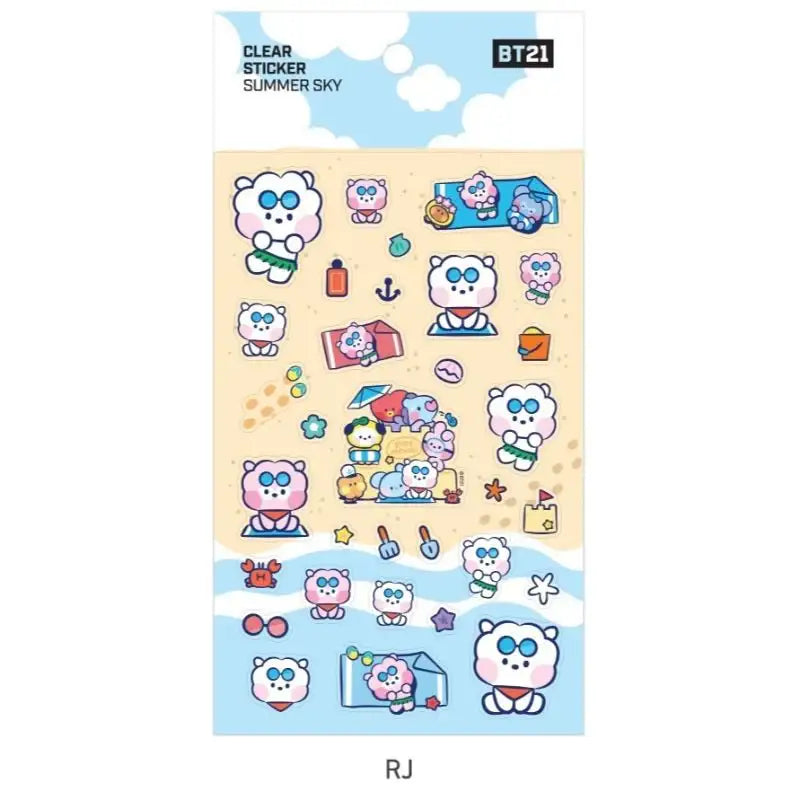 Monopoly x BT21 - Clear Sticker - Summer Sky - Monopoly - Accessories - Harumio